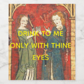 Mittelalterliches Valentinisches Paar Weinetikett (Einzelnes Label)