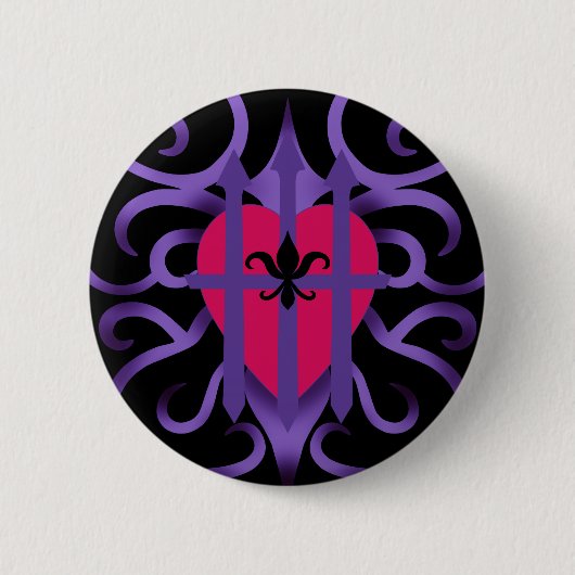 Mittelalterliches Valentinrosa Button (Vorderseite)