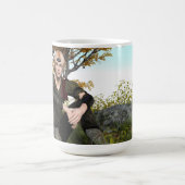Mittelalterliches Waldprinz-Fantasieporträt Kaffeetasse (Mittel)