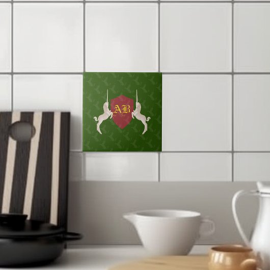 Mittelalterliches Wappenmonogramm Fliese
