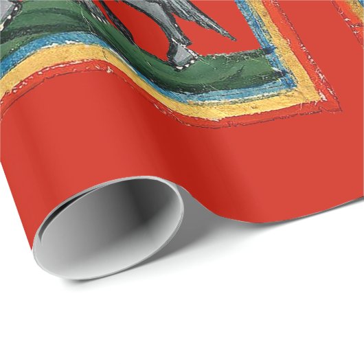 Mittelalterliches Weihnachten Geschenkpapier (Rolleneckpunkt)