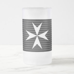 Mittelalterliches Weißkreuz   Order of St John (UK Mattglas Bierglas