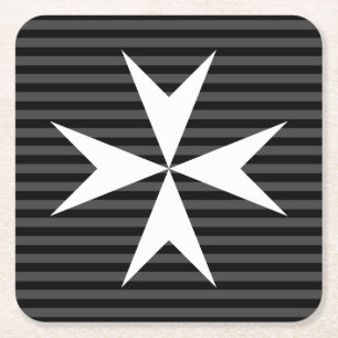 Mittelalterliches Weißkreuz Order of St John (UK Rechteckiger Pappuntersetzer