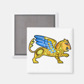 Mittelalterliches Winged Lion Griffin Magnet (Vorderseite/Rückseite)