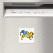 Mittelalterliches Winged Lion Griffin Magnet (In Situ (Geschirrspüler))