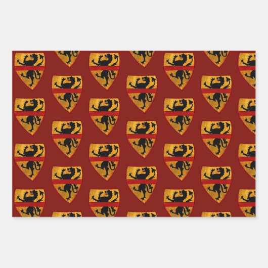 mittelalterliches Wrackpapier Geschenkpapier Set (Vorderseite)