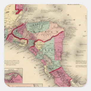 Mittelamerika 6 quadratischer aufkleber