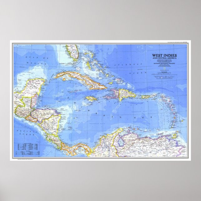 " Mittelamerika & West Indien: 1981 Detaillierte M Poster (Vorne)