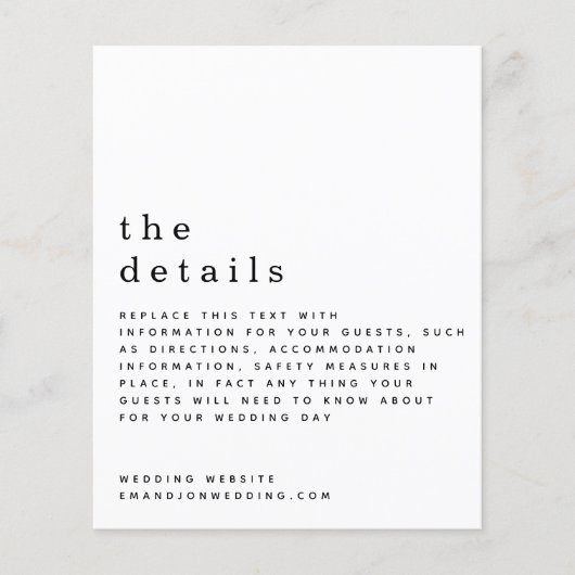 Mittelansätze für Schwarz-weiße Hochzeitdetails (Vorderseite)