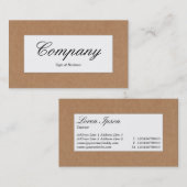 Mittelaufkleber - Sammelpack-Beschaffenheit Visitenkarte (Vorne/Hinten)