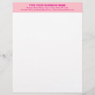Mittelausrichtung und einfarbige rosa Kopfzeile Briefbogen
