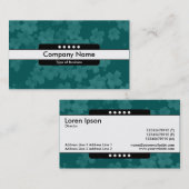 Mittelband 5 - Blume - Aquamarin Visitenkarte (Vorne/Hinten)