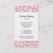 Mittelband - 8 Petals - weiß auf rosa Visitenkarte (Rückseite)