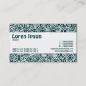 Mittelband - Alien Circuits II - Dunkles Aquamarin Visitenkarte (Rückseite)