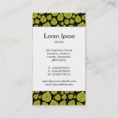 Mittelband - Blätter - Bananengelb auf schwarz Visitenkarte (Rückseite)