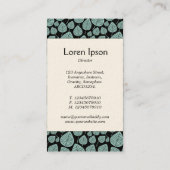 Mittelband - Blätter - Blau grün auf schwarz Visitenkarte (Rückseite)