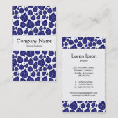 Mittelband - Blätter - Deep Navy Blue on White Visitenkarte (Vorne/Hinten)