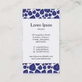 Mittelband - Blätter - Deep Navy Blue on White Visitenkarte (Rückseite)