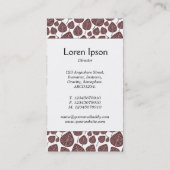 Mittelband - Blätter - Dunkelbraun auf Weiß Visitenkarte (Rückseite)