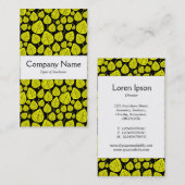 Mittelband - Blätter - Gelb auf schwarz Visitenkarte (Vorne/Hinten)