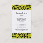 Mittelband - Blätter - Gelb auf schwarz Visitenkarte (Rückseite)