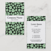 Mittelband - Blätter - Ghost Green on Black Visitenkarte (Vorne/Hinten)
