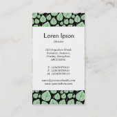 Mittelband - Blätter - Ghost Green on Black Visitenkarte (Rückseite)