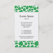 Mittelband - Blätter - Grasgrün auf Weiß Visitenkarte (Rückseite)
