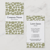 Mittelband - Blätter - Khaki auf Weiß Visitenkarte (Vorne/Hinten)