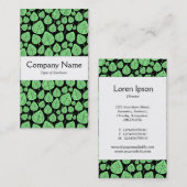 Mittelband - Blätter - Minze grün auf schwarz Visitenkarte (Vorne/Hinten)