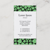 Mittelband - Blätter - Minze grün auf schwarz Visitenkarte (Rückseite)