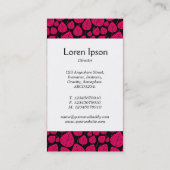 Mittelband - Blätter - Neon Red on Black Visitenkarte (Rückseite)