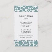 Mittelband - Blätter - Ocean Green on White Visitenkarte (Rückseite)