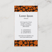 Mittelband - Blätter - Orange auf schwarz Visitenkarte (Rückseite)