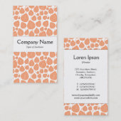 Mittelband - Blätter - Pfirsich auf Weiß Visitenkarte (Vorne/Hinten)