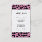 Mittelband - Blätter - Rosa auf Schwarz Visitenkarte (Rückseite)