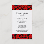 Mittelband - Blätter - Rot auf Schwarz Visitenkarte (Rückseite)