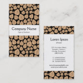Mittelband - Blätter - Sand auf Schwarz Visitenkarte (Vorne/Hinten)