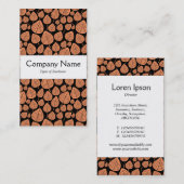 Mittelband - Blätter - Schwarz-Pfirsich Visitenkarte (Vorne/Hinten)