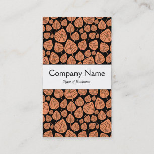 Mittelband - Blätter - Schwarz-Pfirsich Visitenkarte
