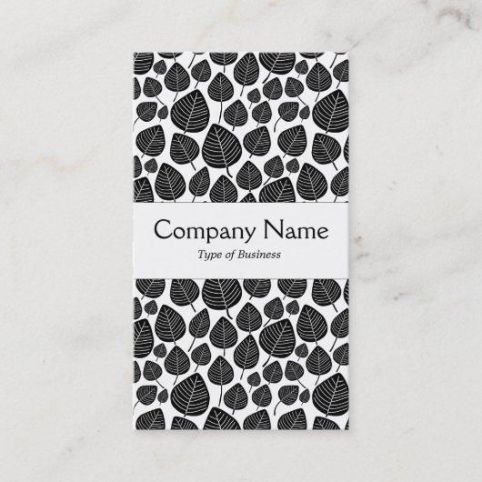Mittelband - Blätter - Schwarzweiß Visitenkarte (Vorderseite)