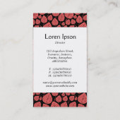 Mittelband - Blätter - Tropisches Rosa auf Schwarz Visitenkarte (Rückseite)