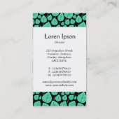 Mittelband - Blätter - Türkis auf Schwarz Visitenkarte (Rückseite)