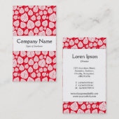 Mittelband - Blätter - Weiß auf Rot e6001c Visitenkarte (Vorne/Hinten)