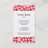 Mittelband - Blätter - Weiß auf Rot e6001c Visitenkarte (Rückseite)