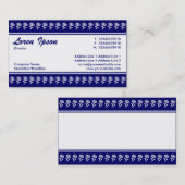 Mittelband (Blume Border) - Dunkelblau Visitenkarte (Vorne/Hinten)