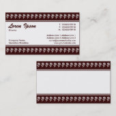 Mittelband (Blume Border) - Dunkelbraun Visitenkarte (Vorne/Hinten)