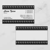 Mittelband (Blume Border) - Schwarz Visitenkarte (Vorne/Hinten)