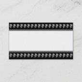 Mittelband (Blume Border) - Schwarz Visitenkarte (Rückseite)
