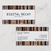 Mittelband - Digitaler Verfall - Orange Visitenkarte (Vorne/Hinten)